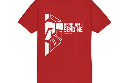 Here Am I. Send Me. Youth Charlie Kirk Memorial Edition Tee